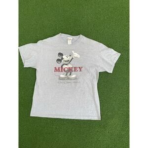 Vintage Walt Disney World Mickey Mouse Gray Short Sleeve T-Shirt Men's Size L